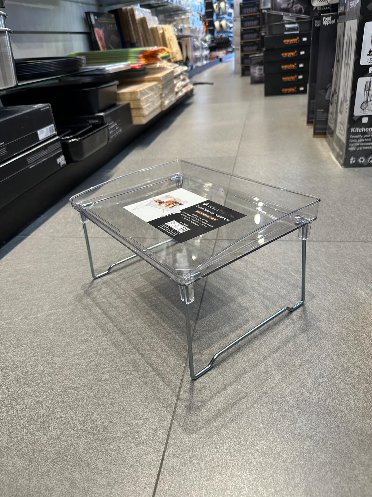 מגש פינוק - מדף אקרילי מתקפל על רגליים 31X16.2 5X2ס"מ DANIEL