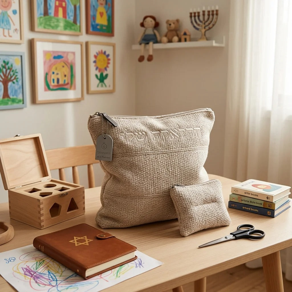 סט חלאקה - פשתן בהיר 'החאלקה שלי' דגם 67645