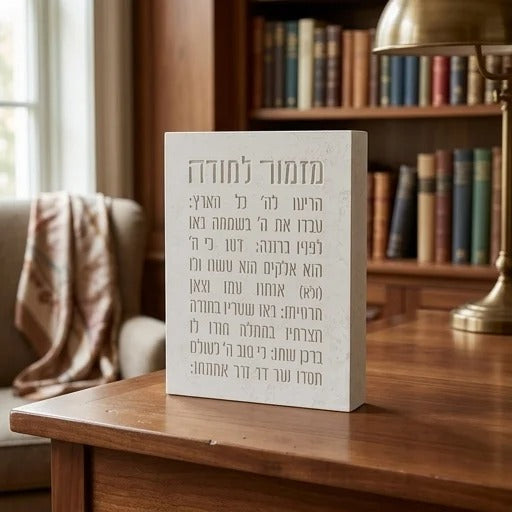בלוק פולימר בטון - מזמור לתודה 22X16 ס"מ