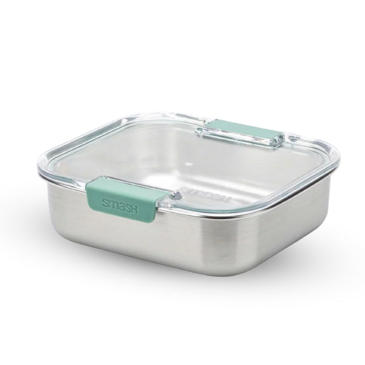 food-appeal קופסת אוכל Microwave Safe מלבנית נירוסטה 600 nל' מכסה TRITAN ירוק הרמטי