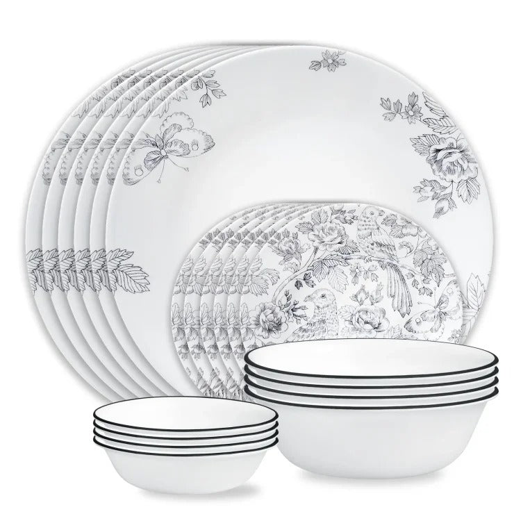 סט צלחות 16 חלקים דגם Francheska מבית קורנינג CORELLE