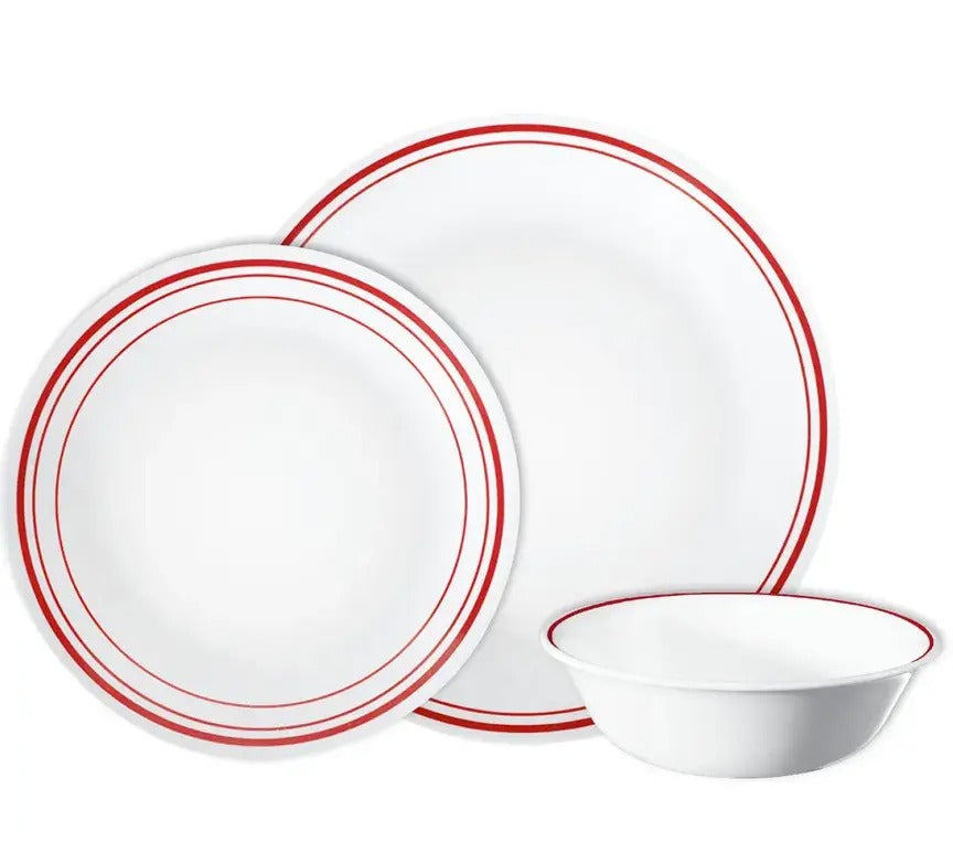סט צלחות 12 חלקים דגם Logan מבית קורנינג CORELLE