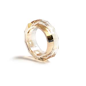 סט 6 חבקים זכוכית למפיות – קריסטל צבע זהב