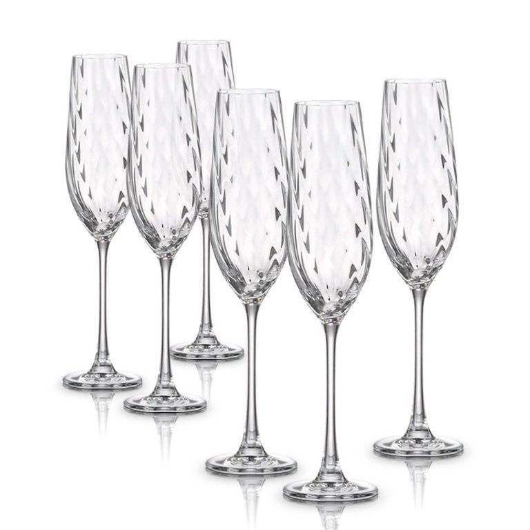 סט 6 כוס שמפניה – 260 מ”ל דגם CORA קריסטל בוהמיה