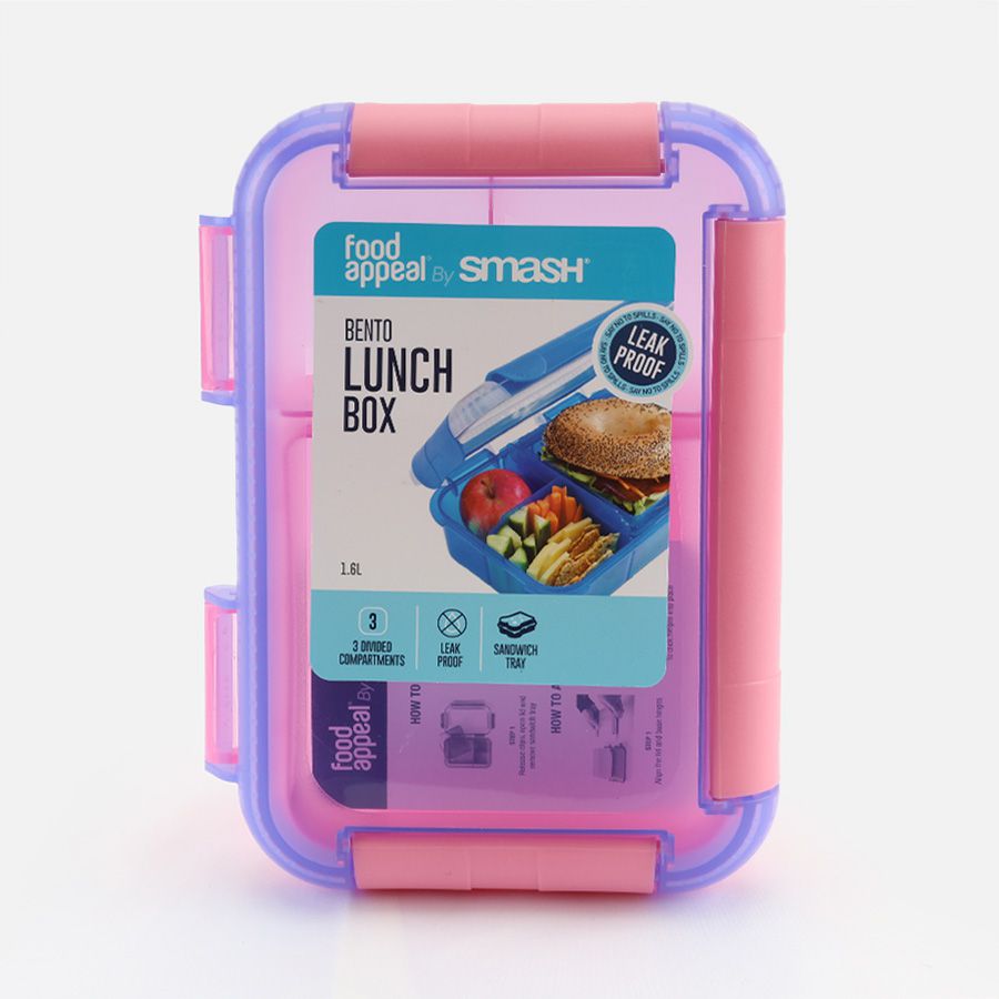 אחסונית בנטו ארוחה 1.6 ל' ורוד/סגול Smash by Food Appeal