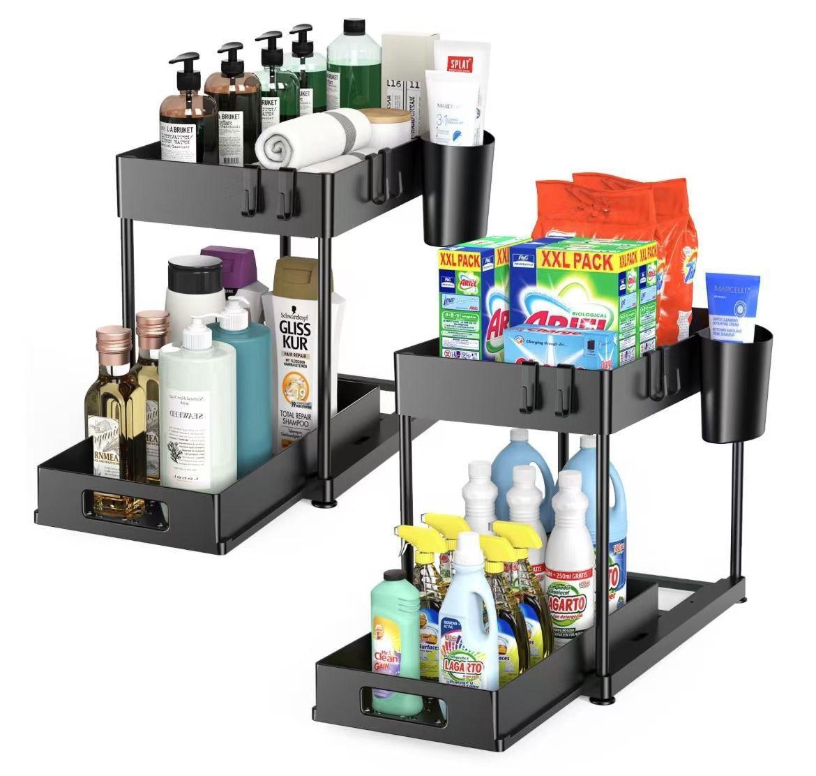 ארגונית 2 קומות שחור דגם TEXAS