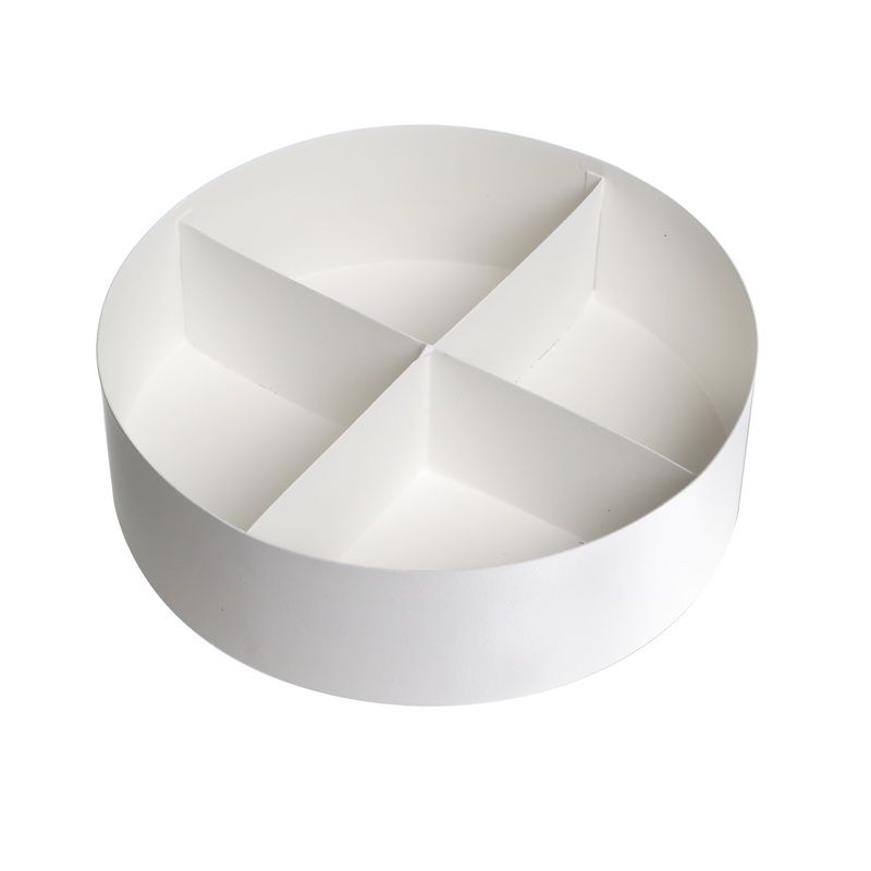 קופסא עגולה - מתכת לבנה קוטר 27 גובה 11 ס"מ