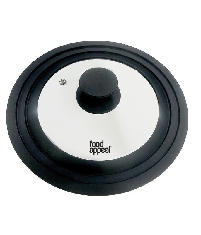 מכסה זכוכית אוניברסלי עם פתח שיחרור אדים 20 ס"מ