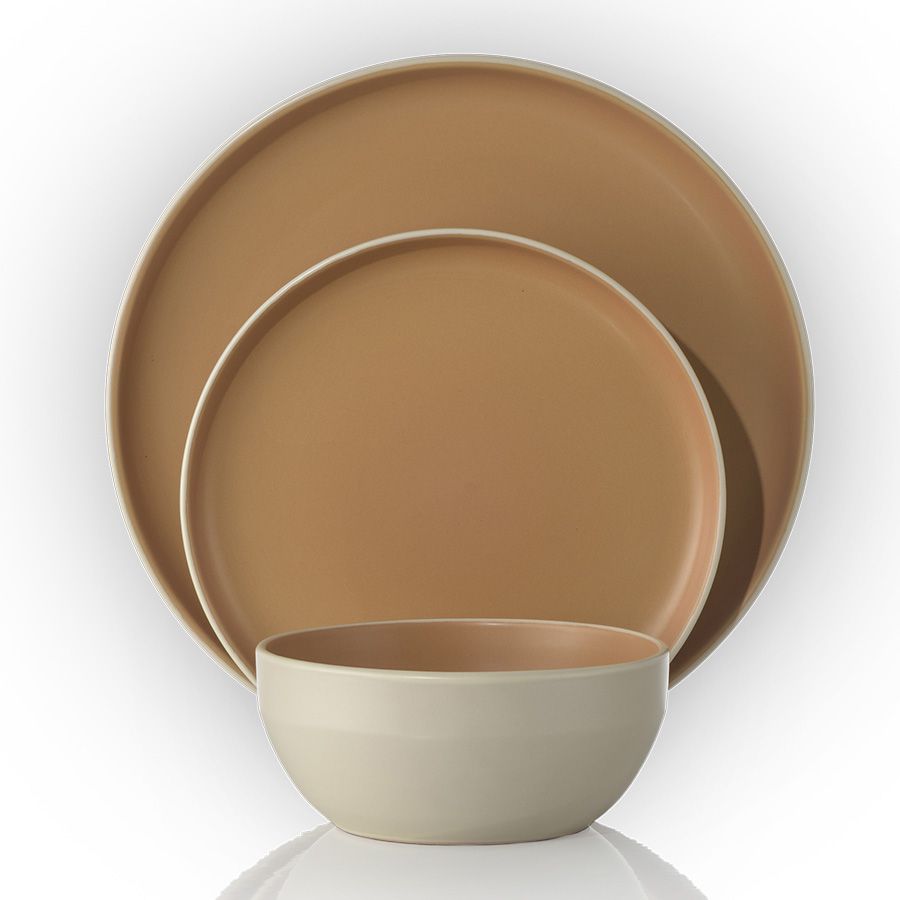 סט צלחות 18 חלקים קרמיקה TWIST חרדל