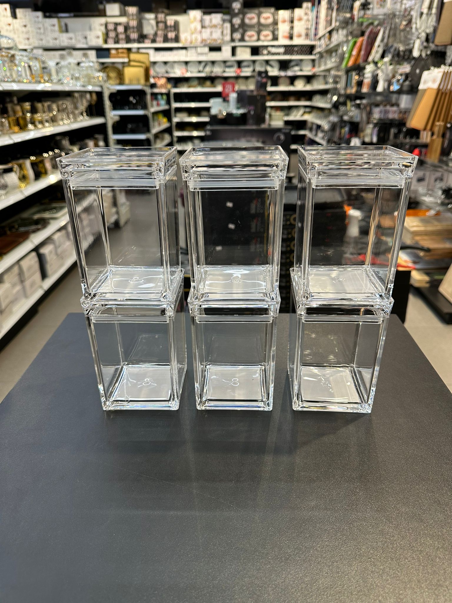 סט 6 קופסאות אקרילי 500 מ”ל - דגם CRISTAL