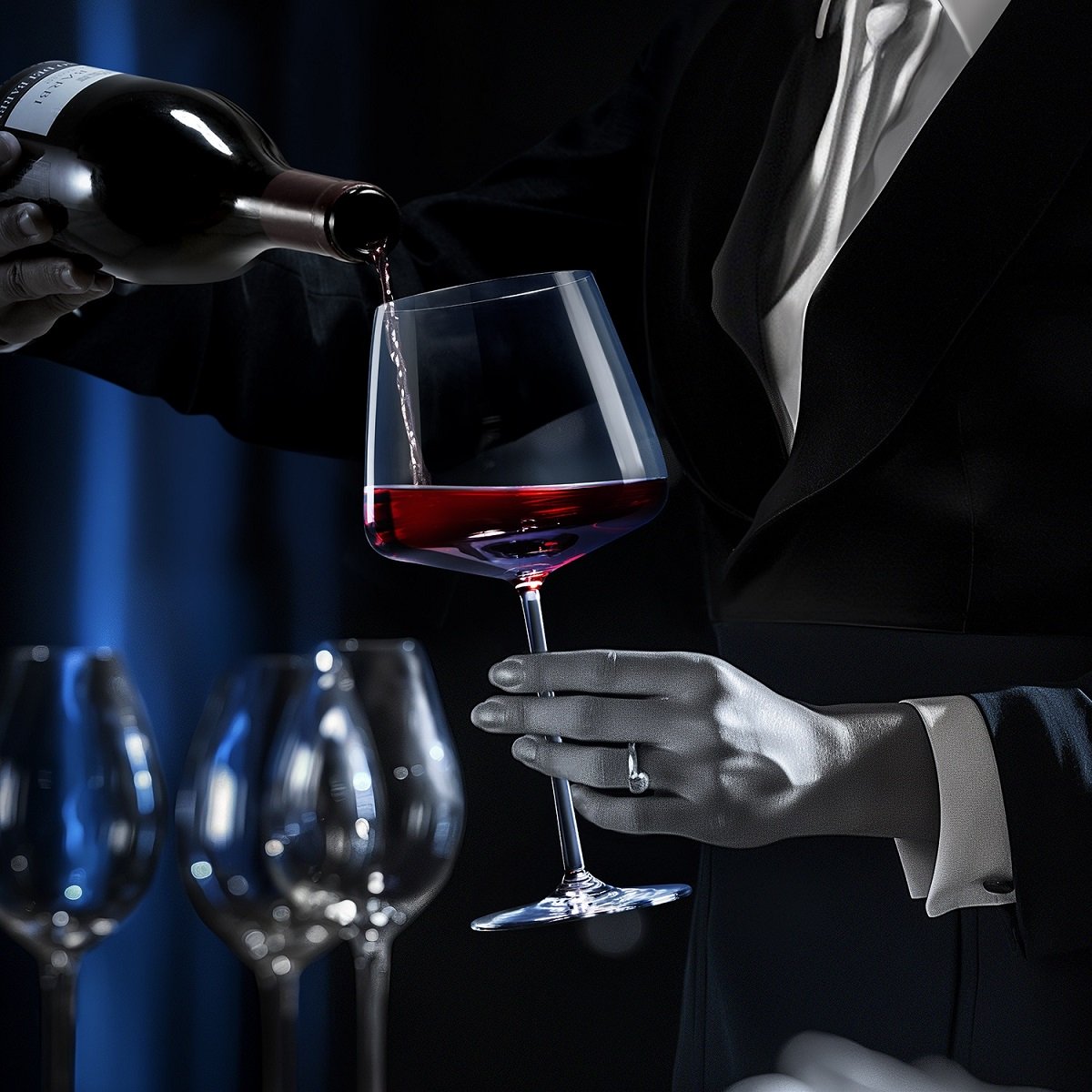 סט 6 כוס יין - בורגנדי 800 מ"ל סדרת מוזה OCEAN