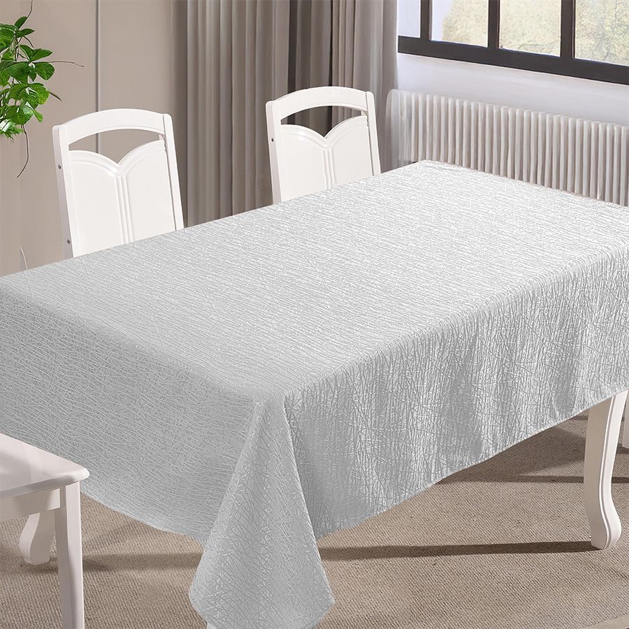 מפת ג'קארד מהודרת 155*350 ס"מ ELIZABETH לבן