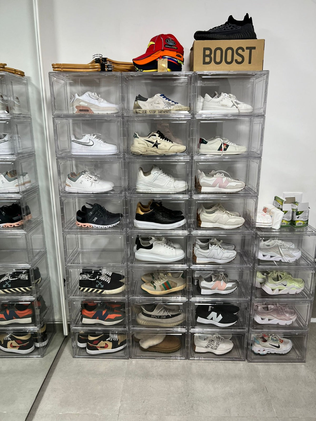 סט 6 קופסאות נעליים אקריליות – פתיחה קדמית 36*27 גובה 20