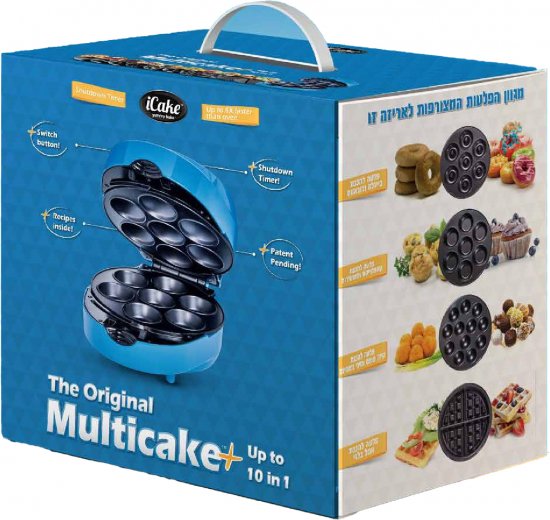 מולטיקייק המקורי 4 ב-1 מכשיר להכנת מאפים + טיימר iCake