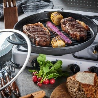 מגה פלנצ'ה 34 ס"מ עם מכסה זכוכית BLACK MARBLE