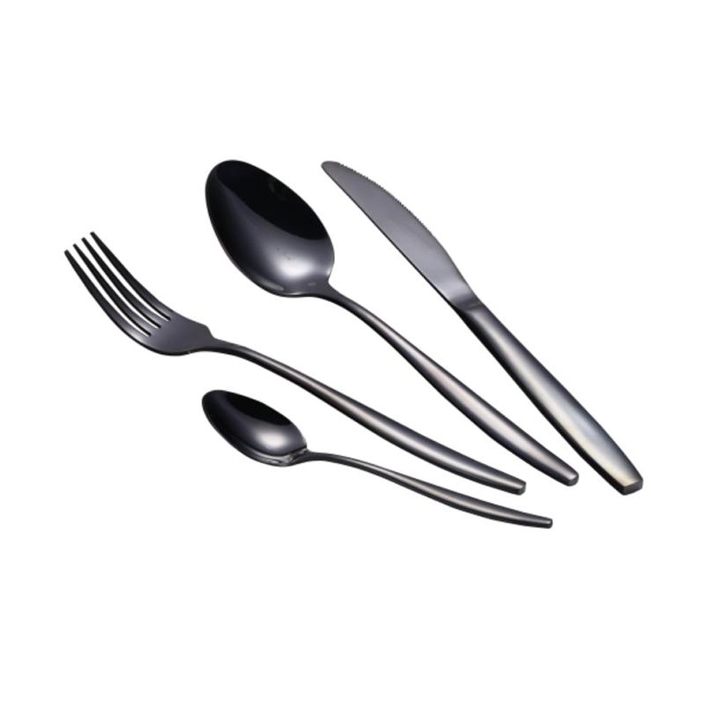 סט סכו"ם שחור מבריק 24 חלקים - דגם יהב מבית מכסף