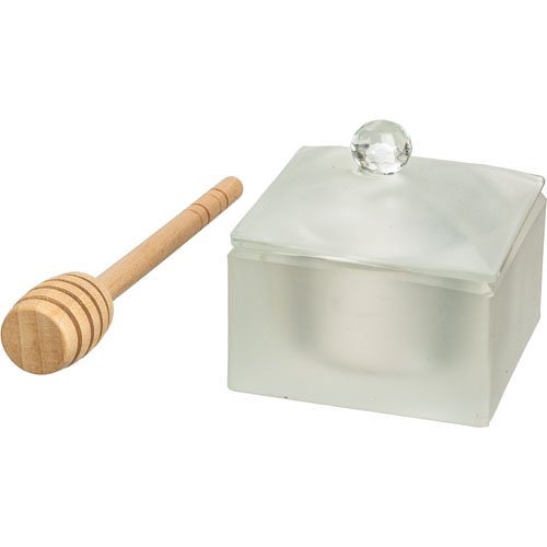 כלי מהודר לדבש -קריסטל חלבי 7 ס"מ