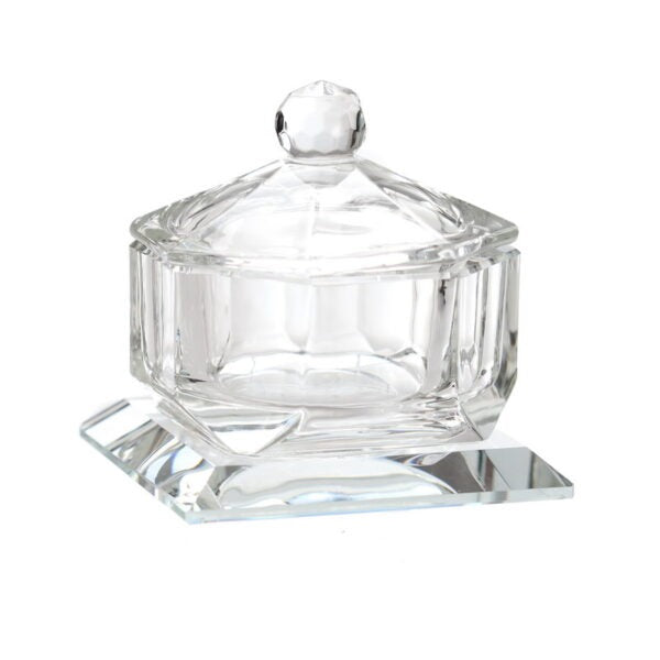 מלחיה קריסטל - מכסה על בסיס קוטר 5 ס”מ שקוף