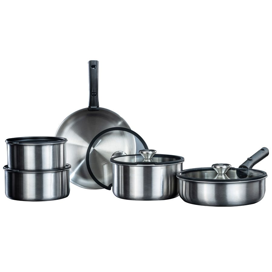 סט סירים 12 חלקים עם ידית נשלפת FLEXI PLATINUM מבית Food appeal