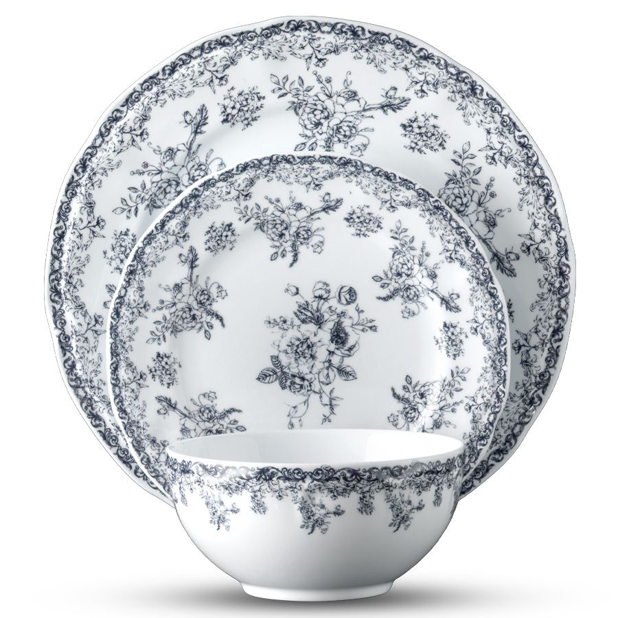 סט צלחות 18 חלק ניו בון ציינה LEGENCY BLUE