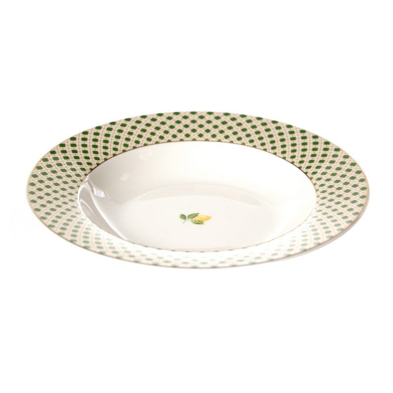 סט צלחות 18 חלקים – דגם לימון זהב New Bone China
