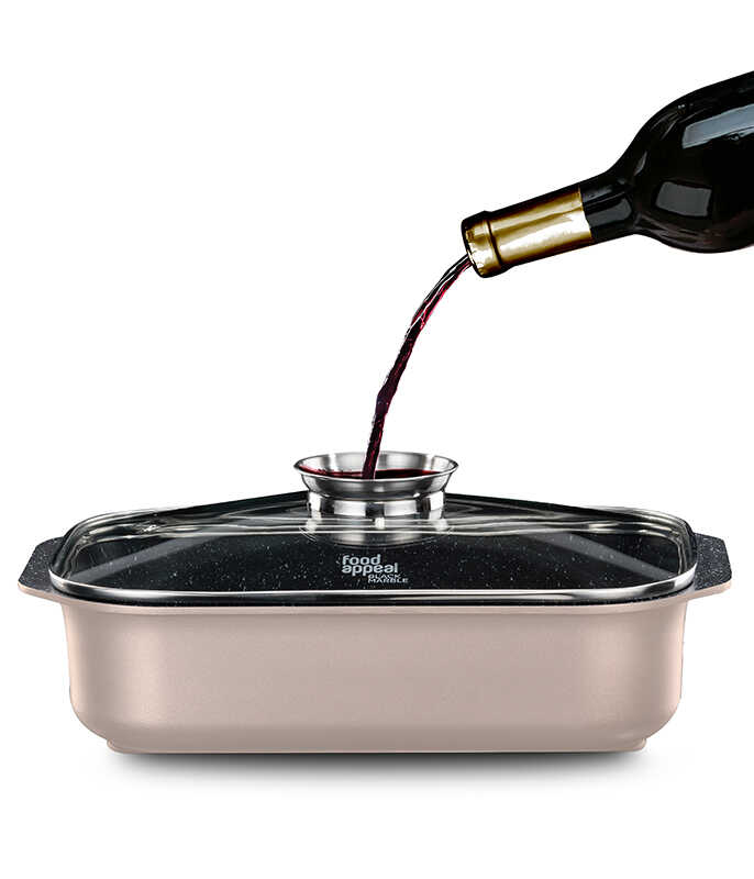 רוסטר עם מכסה ארומטי BLACK MARBLE קרם