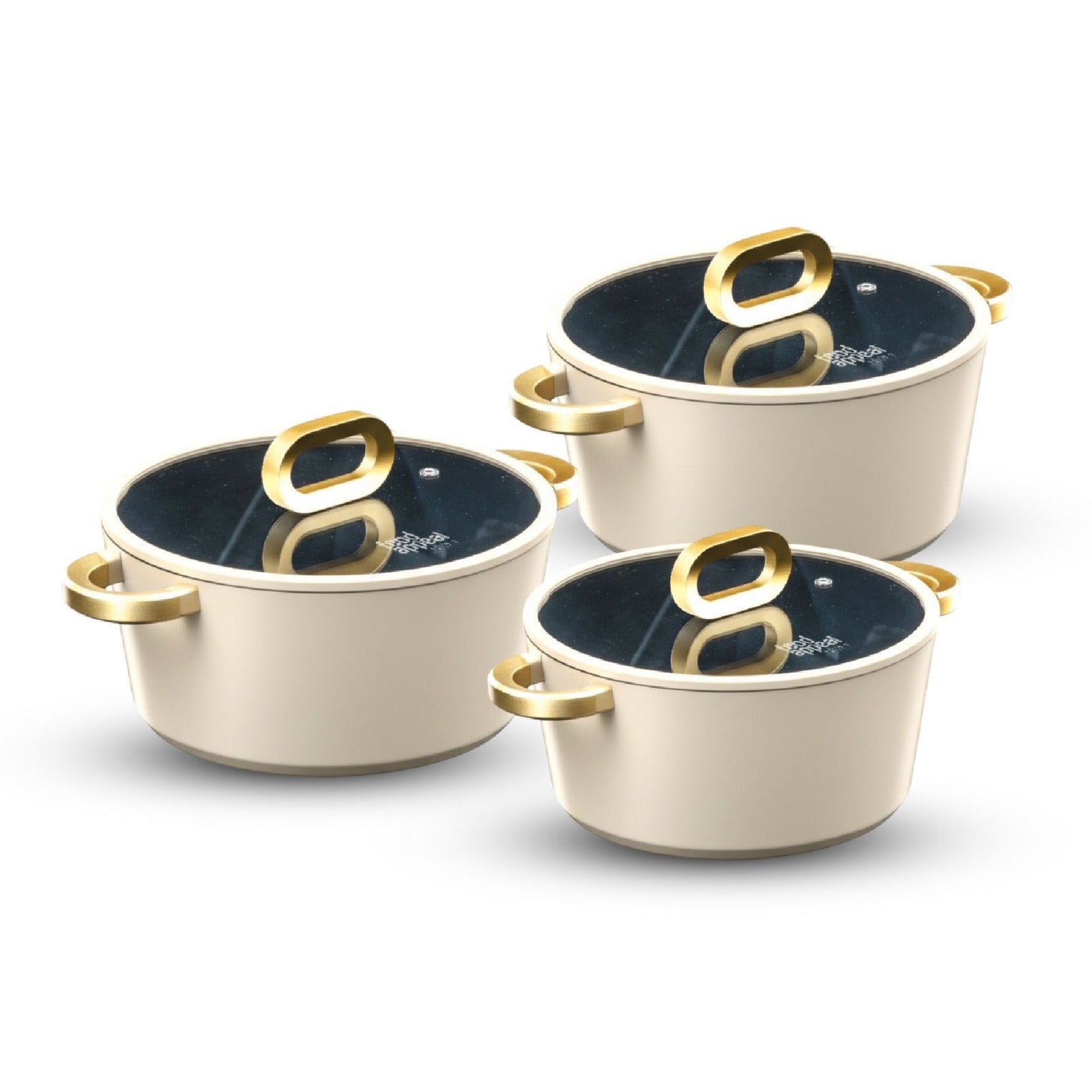 סט סירים 6 חלקים - סירים 20/24/28 ס"מ GLORY קרם