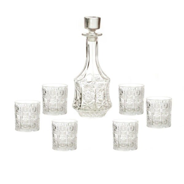 מארז 7 חלקים - דיקנטר + 6 כוסות ויסקי דגם Starlower