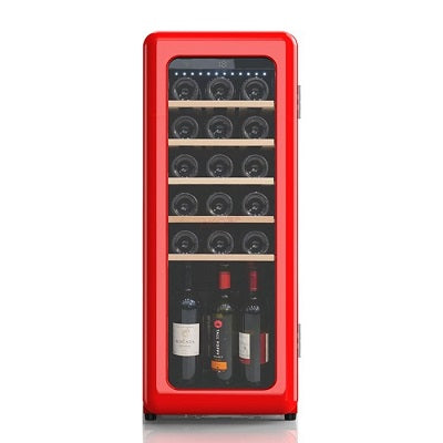 מקרר יין 21 בק', GALAXY RED SPECIAL EDITION , מדחס , מדפי עץ נשלפים , תצוגה דיגיטלית.