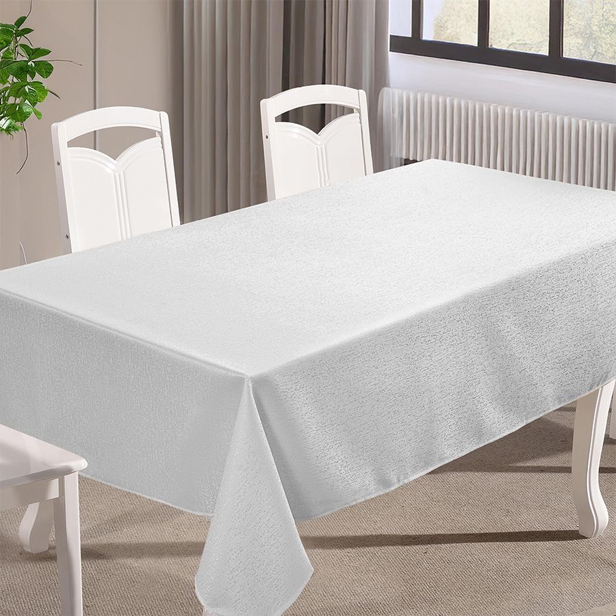 מפת ג'קארד מהודרת 155*350 ס"מ KATHRIN לבן