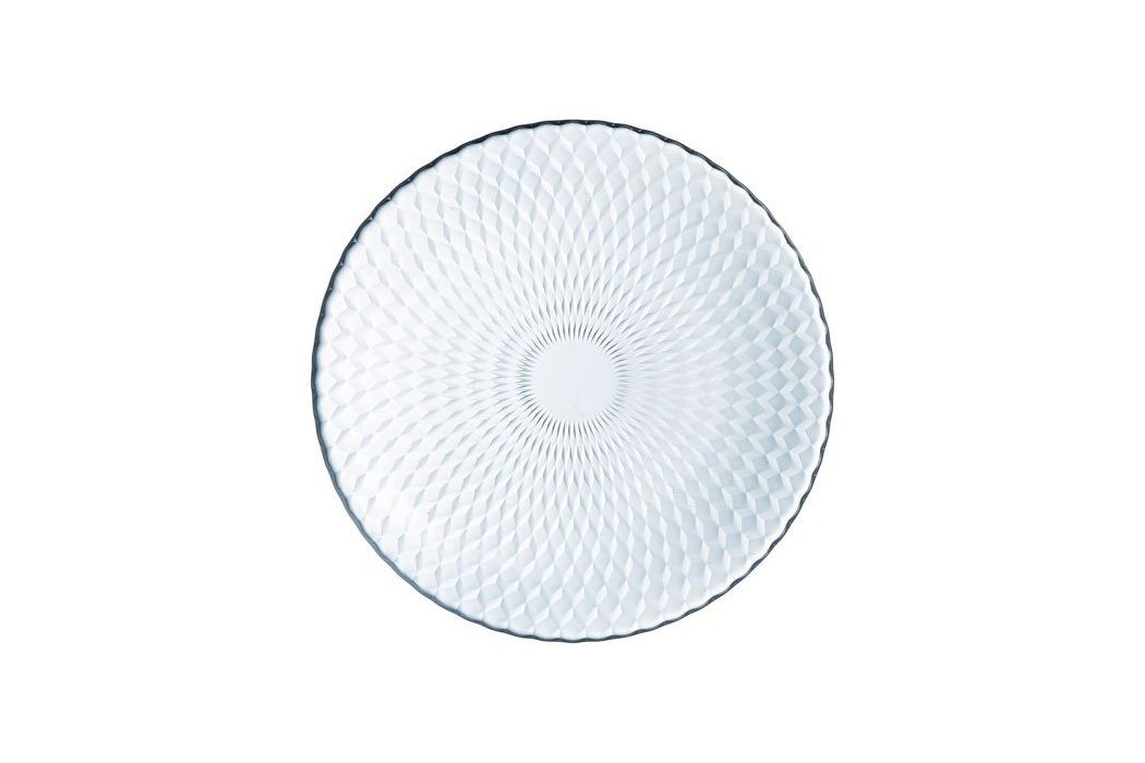 צלחת זכוכית - שקופה מנה עיקרית 25 ס"מ דגם פמפיל