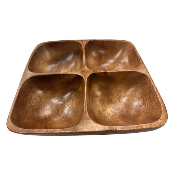 צלחת עץ מחולקת 4 תאים 20 ס"מ CutterPeeler