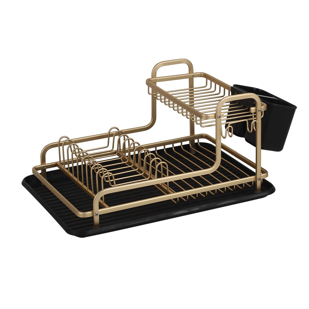 מייבש כלים - 2 קומות שחור זהב LUGANO