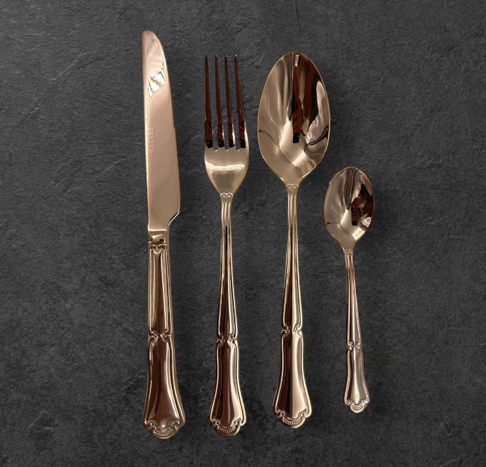 סט סכו״ם 24 חלקים - נירוסטה 18/10 רוז גולד MAZARO ARGENTO