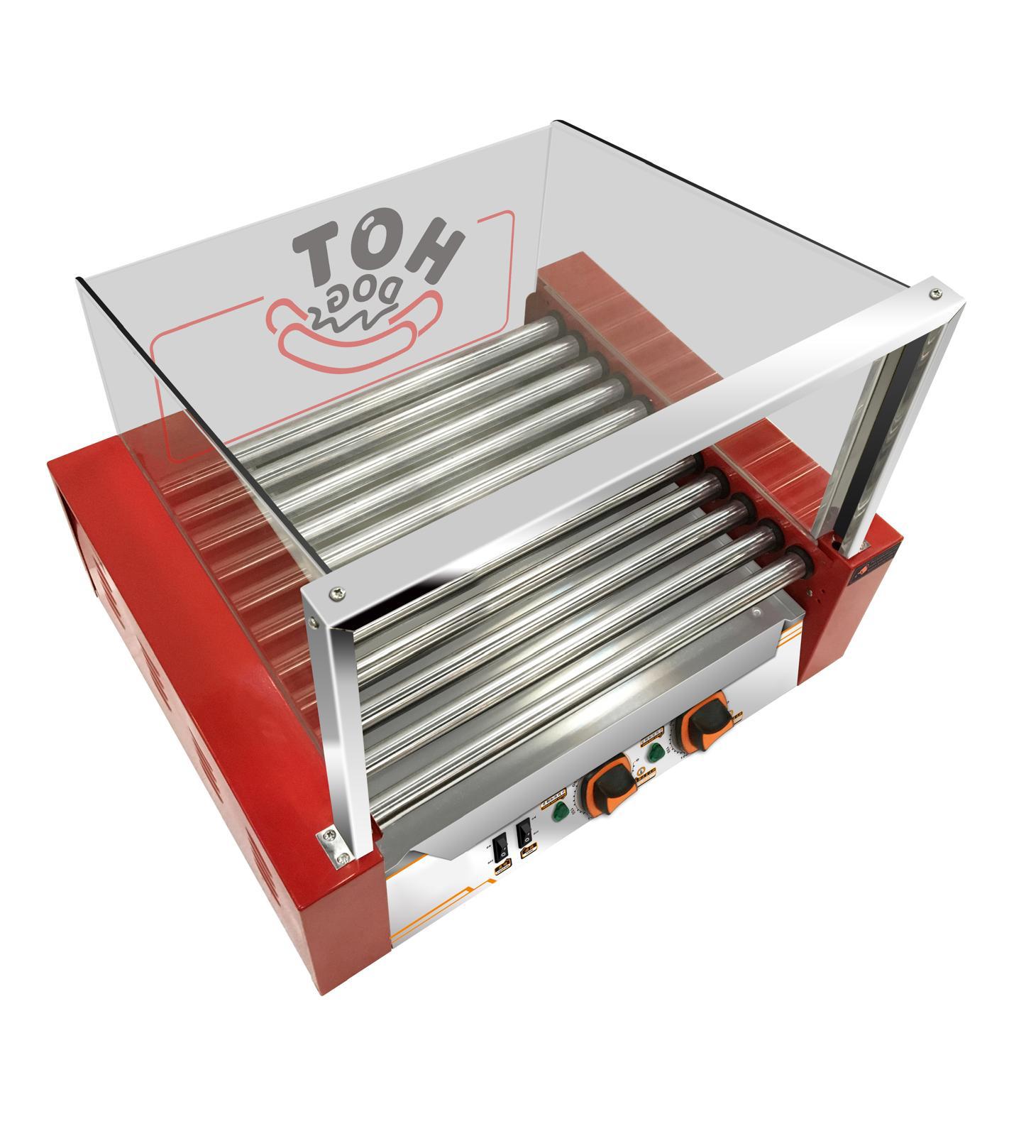 מכונת נקניקיות 7 רולים + ויטרינה ותאורה