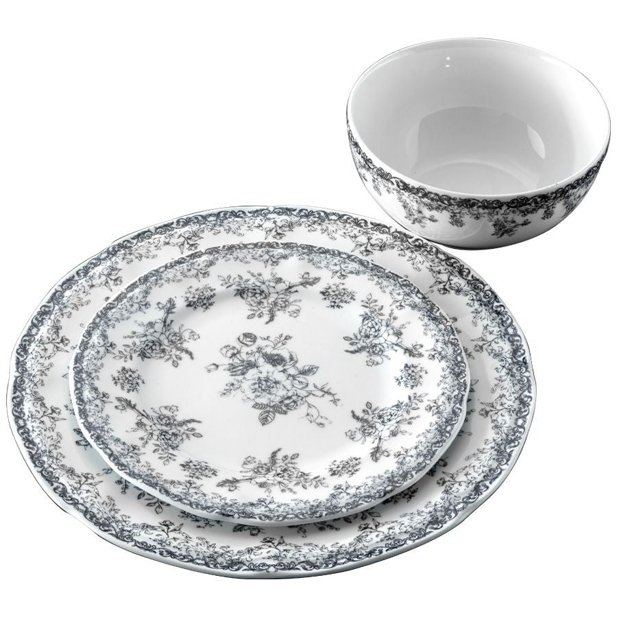 סט צלחות 18 חלק ניו בון ציינה LEGENCY BLUE