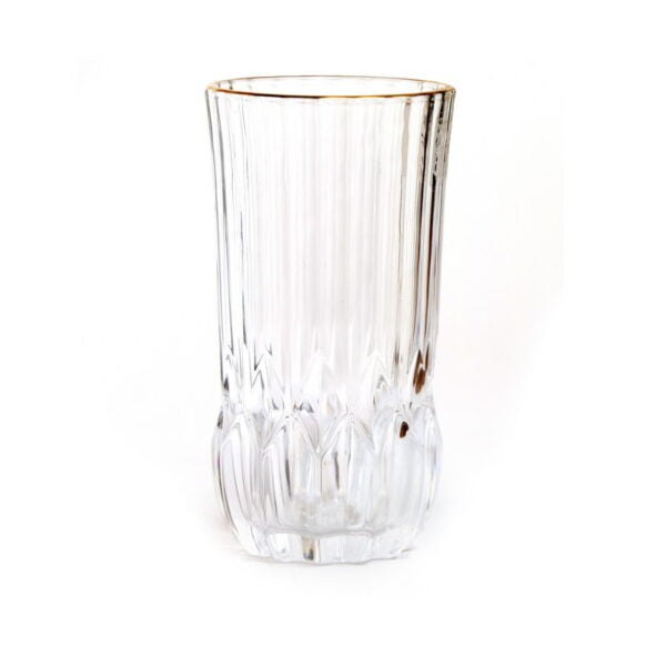סט 6 כוס שתיה קרה - diamond זכוכית 360 מ”ל פס זהב