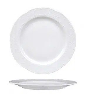 צלחת עיקרית 25 ס"מ - פורצלן לבן מעוטר דגם קלאסיקו