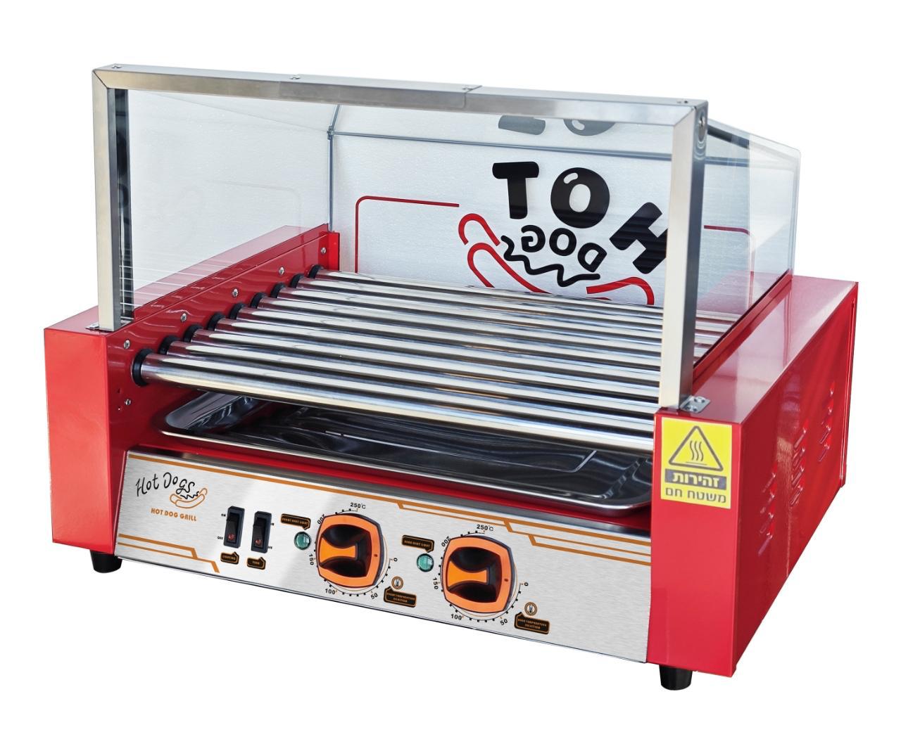 מכונת נקניקיות 9 רולים + ויטרינה ותאורה