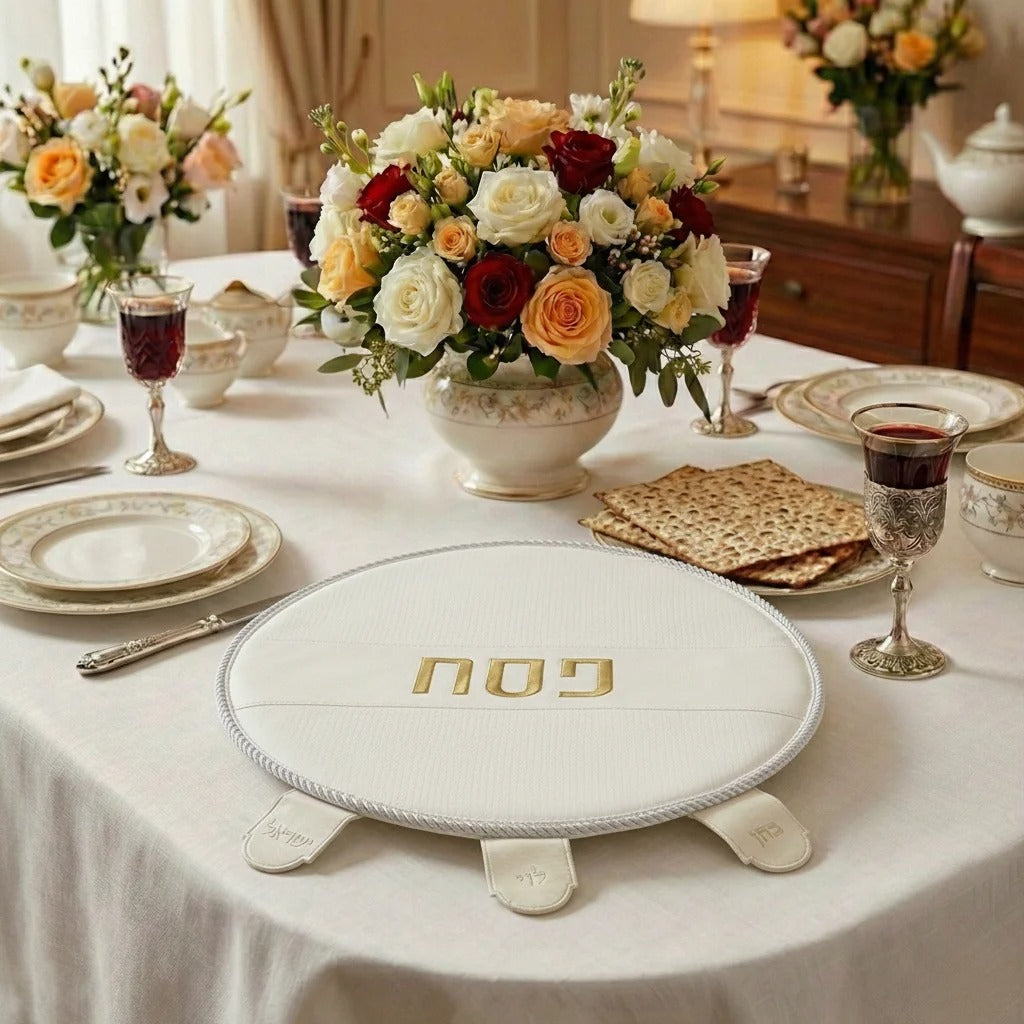 מפה לכיסוי קערת פסח - מהודר דמוי עור 45 ס"מ אריזת PVC