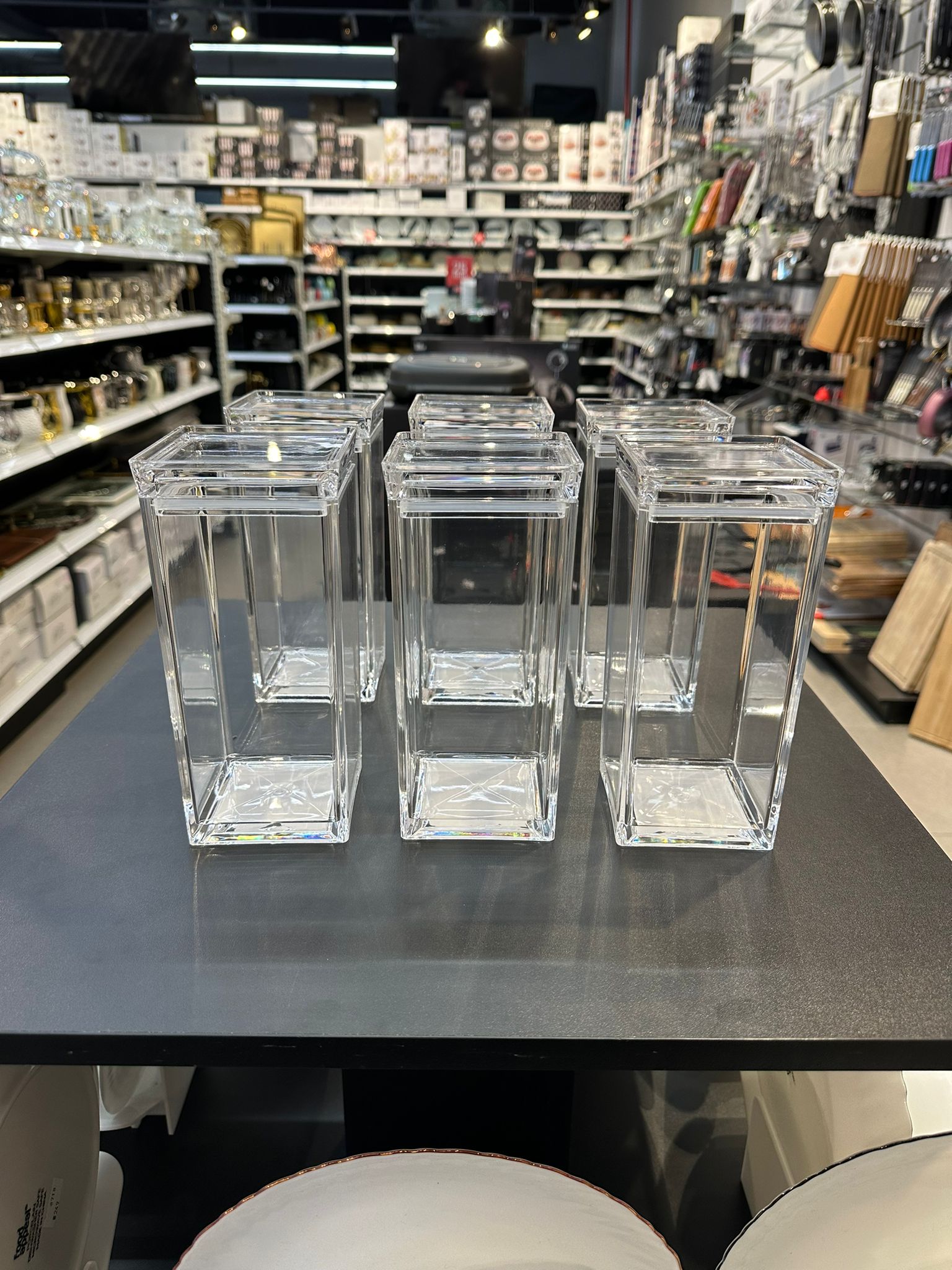 סט 6 קופסאות אקרילי 900 מ”ל - דגם CRISTAL