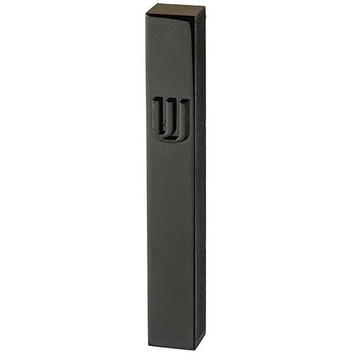 בית מזוזה - עץ מרובעת 12 ס"מ חום כהה