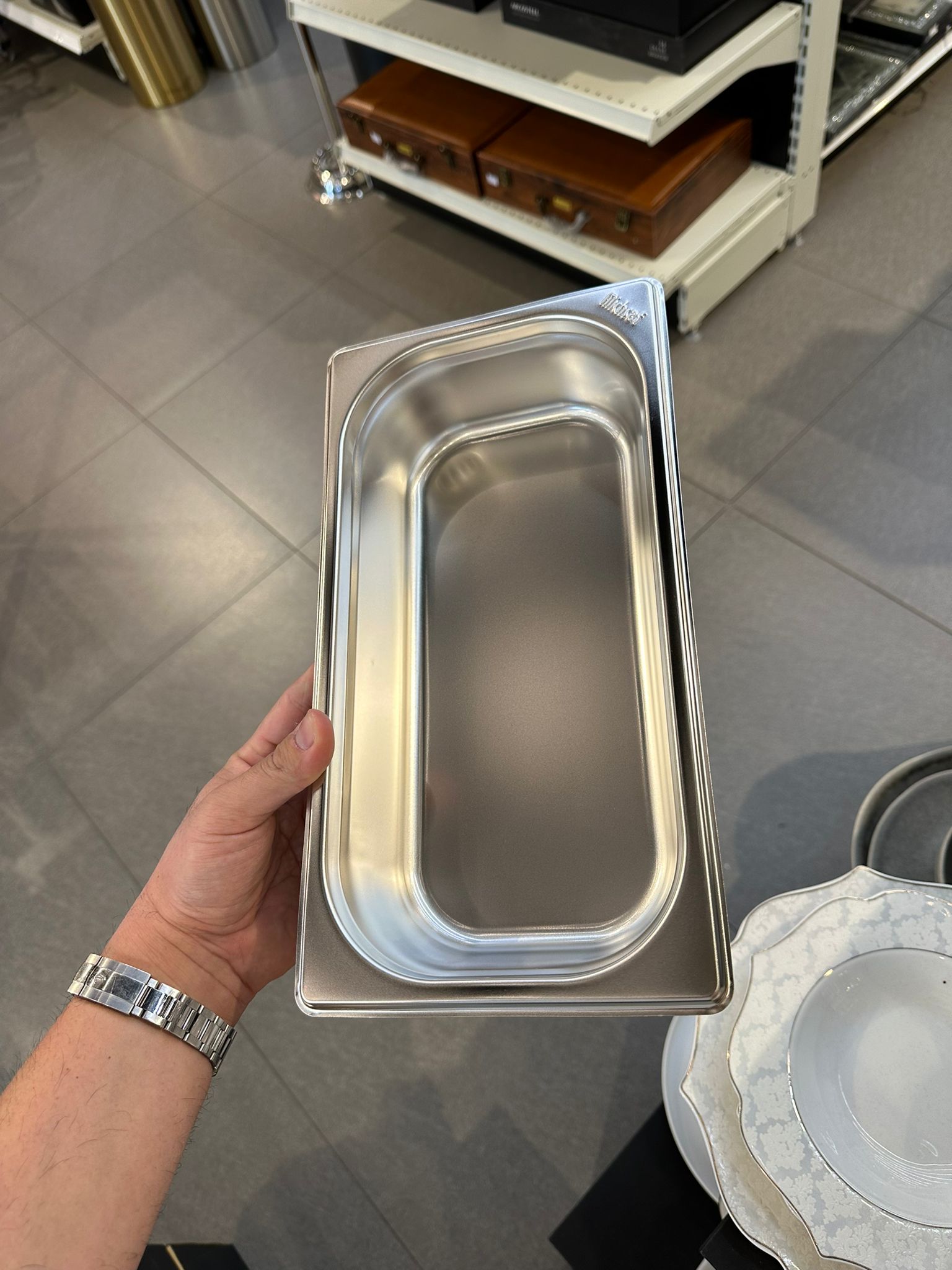 מארז אחסון וחימום - תבנית נירוסטה גסטרונום 1/3-6.5 + מכסה נירוסטה 1/3