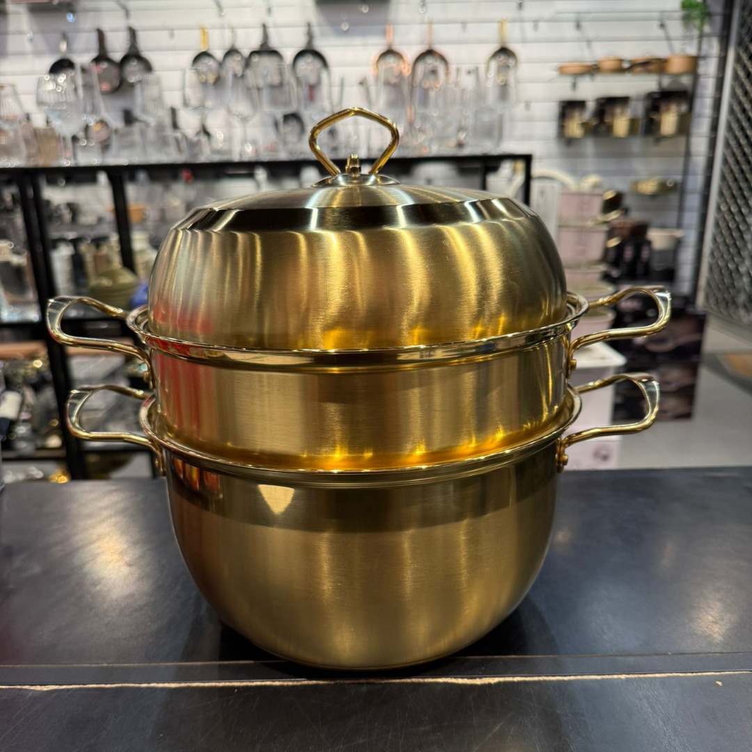 סיר קוסקוס 26 ס"מ נירוסטה זהב