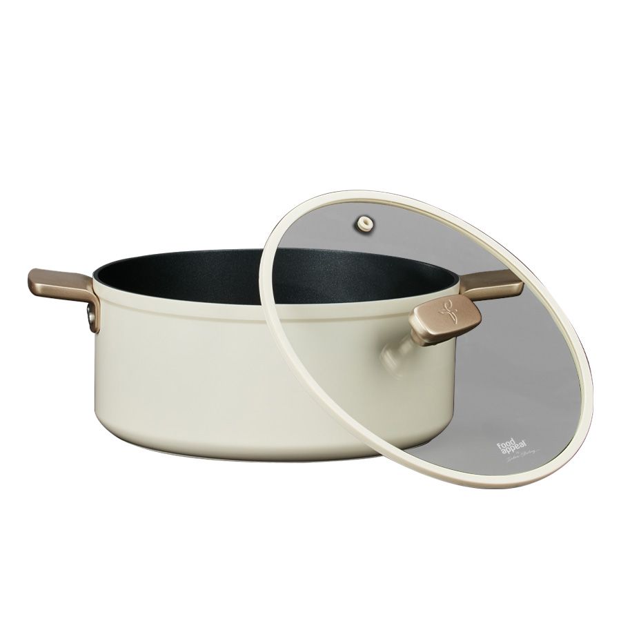 סיר 20 ס"מ ENIGMA NONSTICK  קרם ידיות שמפניה