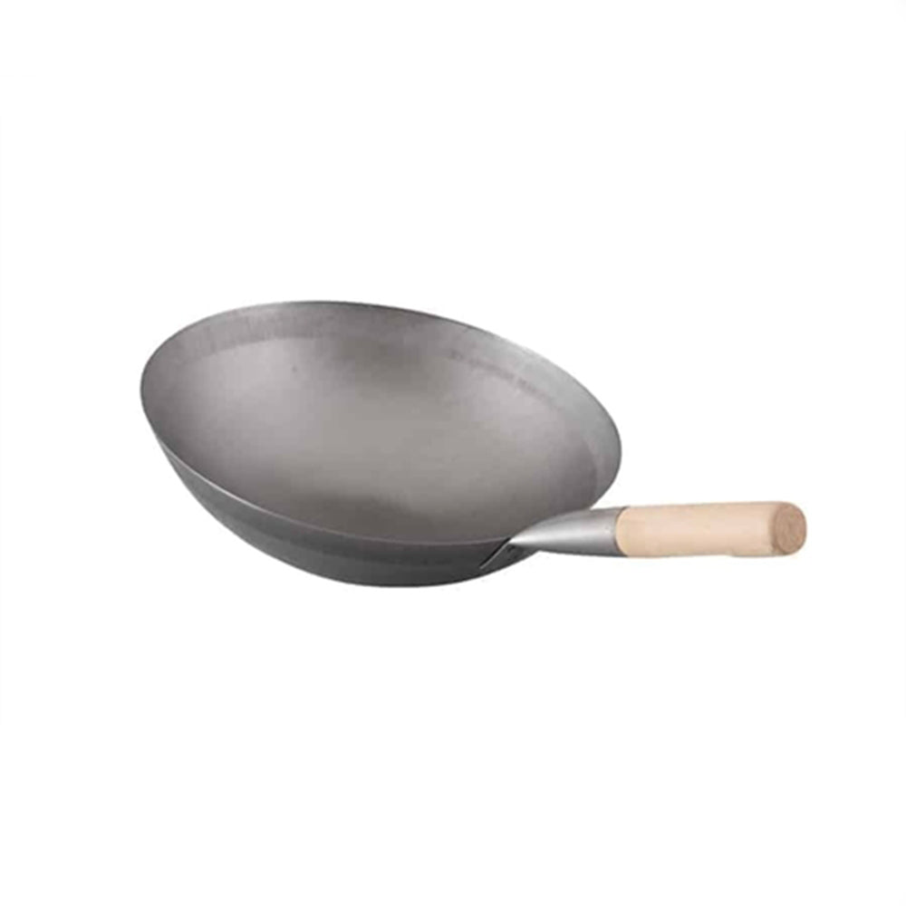 ווק סיני למטבח מקצועי ידית עץ 40 ס"מ