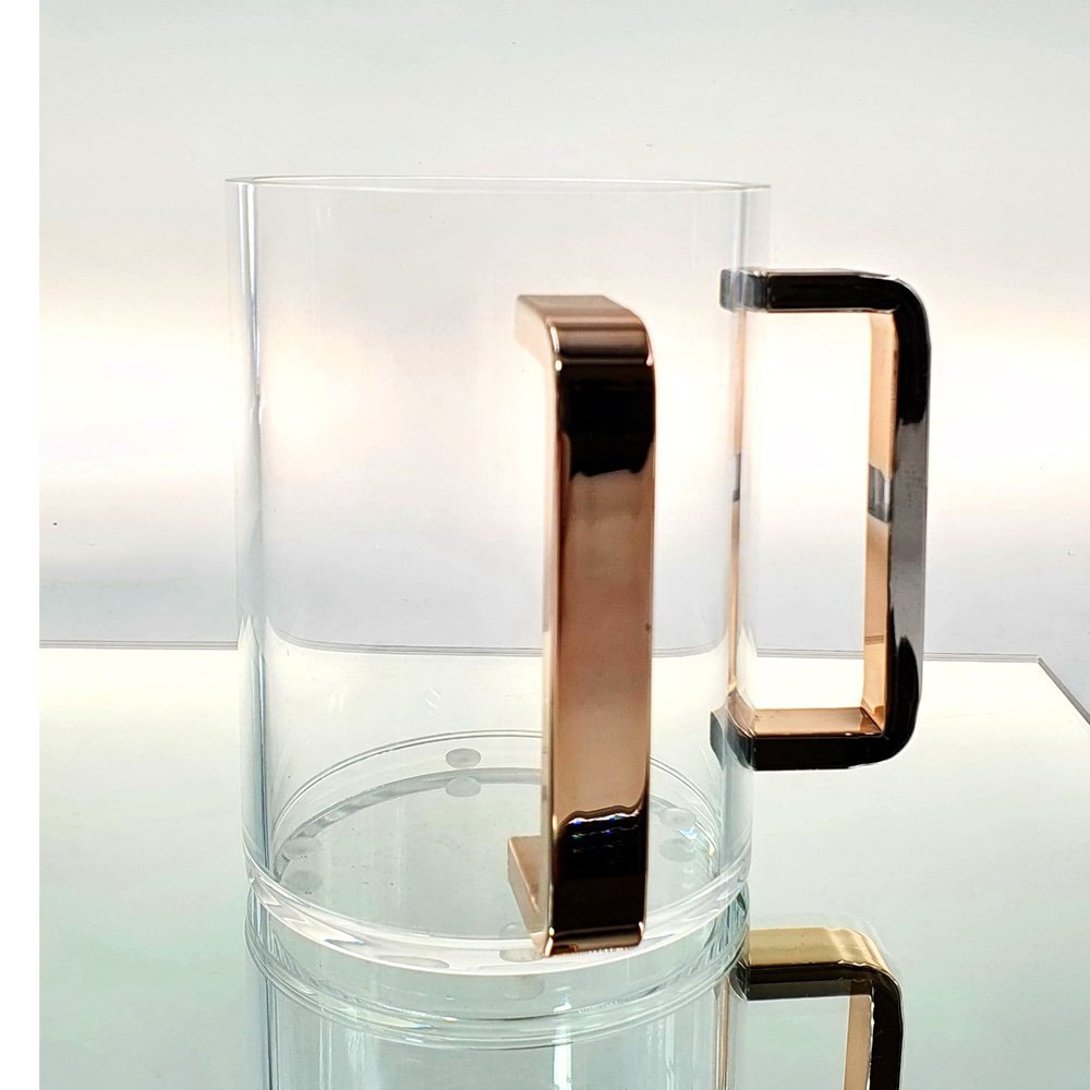 נטלה אקריליק שקוף - ידיות רוז גולד M