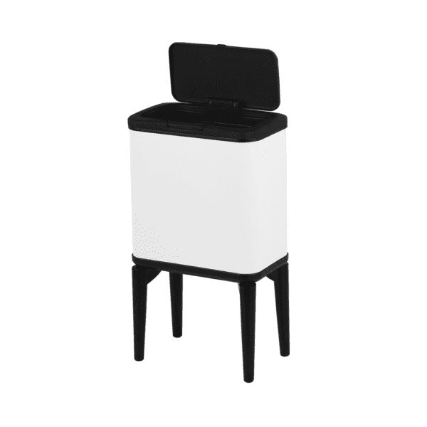 פח אשפה - לבן ראש שחור על רגליים שחורות 5 ליטר דגם אורלנדו