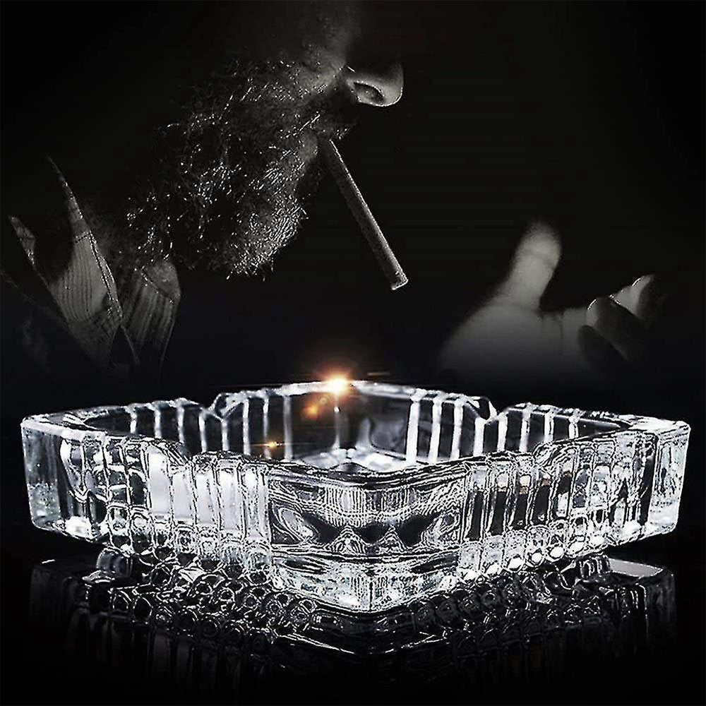 מאפרה זכוכית גדולה מרובעת 17 ס"מ Blinkmax - לסיגריות וסיגרים