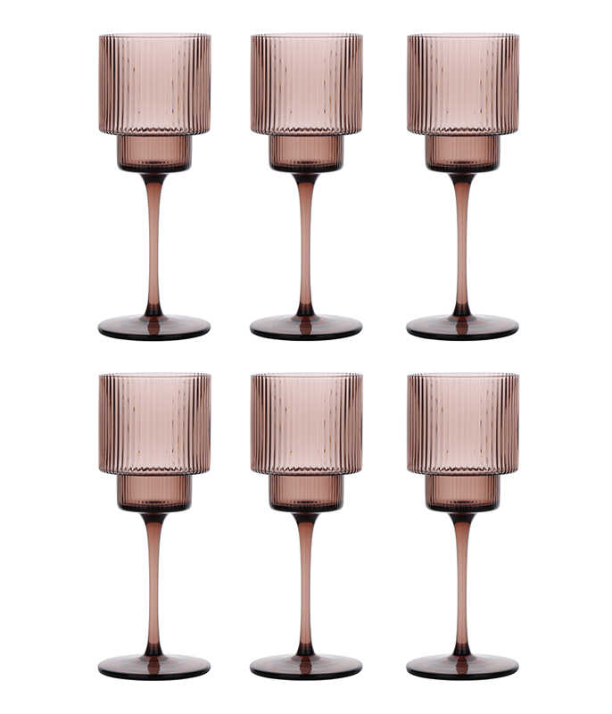 סט 6 כוסות ליין אדום צבע סגול 345 מ"ל ASTER